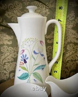 SERVICE À CAFÉ EN PORCELAINE STIG LINDBERG 9 PIÈCES (plus couvercle) Vintage