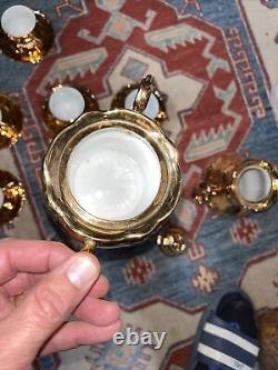 SERVICE À CAFÉ VINTAGE EN CHINE EPIAG AVEC BRILLANCE D'OR X6 Tchécoslovaquie, Cruche, Sucrier