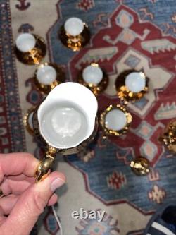 SERVICE À CAFÉ VINTAGE EN CHINE EPIAG AVEC BRILLANCE D'OR X6 Tchécoslovaquie, Cruche, Sucrier