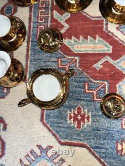 SERVICE À CAFÉ VINTAGE EN CHINE EPIAG AVEC BRILLANCE D'OR X6 Tchécoslovaquie, Cruche, Sucrier