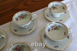 Schumann Bavaria Vintage Porcelaine Chine Coupes Florales & Ensemble De Saucer De 10