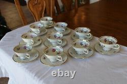 Schumann Bavaria Vintage Porcelaine Chine Coupes Florales & Ensemble De Saucer De 10