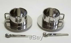 Sergio Asti Vintage 70 Pour ICM Italie Postmoderne Inox Expresso Set