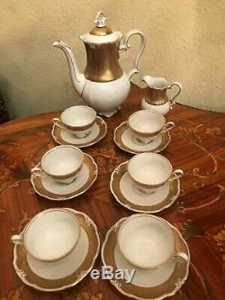 Service À Café En Porcelaine Vintage 6 Tasses 1 Pot 1 Pot À Lait Jlmenau Graf Von Henneberg