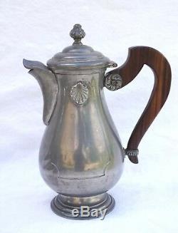 Service À Café Vintage En Etain, France, Manche En Palissandre Etain De Paris