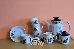 Service À Café Vintage En Porcelaine Allemande Mitterteich Bavaria Tea Floral Bleu