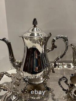 Service à Café et Thé Vintage en Plaqué Argent Leonard 4 Pièces