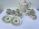 Service &agrave; Caf&eacute; Art D&eacute;co Vintage &laquo; Snowy Glaze &raquo; Crown Ducal Peint &agrave; La Main, Ensemble Complet