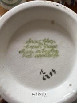 Service à café Art déco vintage « Snowy Glaze » Crown Ducal peint à la main, ensemble complet