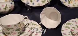 Service à café Country Meadow pour 6 personnes en porcelaine fine à la cendre d’os Queen’s England