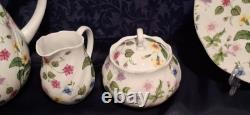 Service à café Country Meadow pour 6 personnes en porcelaine fine à la cendre d’os Queen’s England