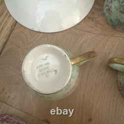 Service à café Empire Art déco des années 1930 LILAC TIME (13 pièces) chintz demitasse