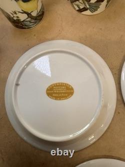 Service à café Portmeirion Birds of Britain 1978 avec lait et sucre + 6 assiettes à dessert
