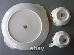 Service à café Royal Albert Old Country Roses 22 pièces, trio théière, assiette, pichet, bol