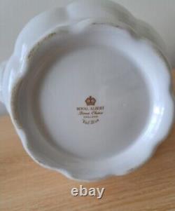 Service à café Royal Albert Val Dor en porcelaine de Chine à bordure en or blanc 15 pièces Vtg Utilisé