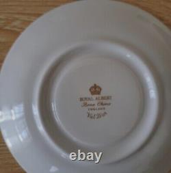 Service à café Royal Albert Val Dor en porcelaine de Chine à bordure en or blanc 15 pièces Vtg Utilisé