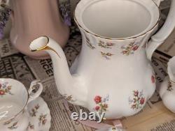 Service à café Royal Albert Winsome vintage en porcelaine de bone, floral, ensemble de 14 pièces, Angleterre