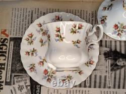 Service à café Royal Albert Winsome vintage en porcelaine de bone, floral, ensemble de 14 pièces, Angleterre