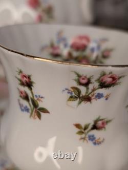 Service à café Royal Albert Winsome vintage en porcelaine de bone, floral, ensemble de 14 pièces, Angleterre