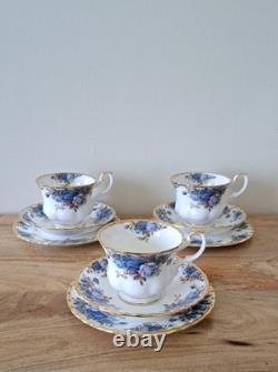 Service à café Royal Albert vintage Moonlight Rose, 22 pièces, comprenant une cafetière, très bon état