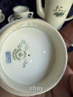 Service à café Royal Copenhagen 881 en porcelaine danoise, tasses, soucoupes, théière, vintage