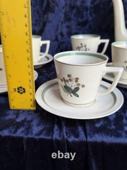 Service à café Royal Copenhagen 881 en porcelaine danoise, tasses, soucoupes, théière, vintage