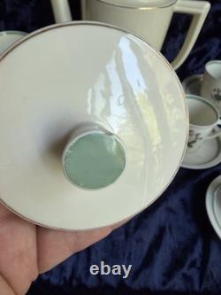 Service à café Royal Copenhagen 881 en porcelaine danoise, tasses, soucoupes, théière, vintage