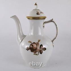 Service à café Royal Copenhagen pour six personnes, motif Rose Brune 688, complet, vintage