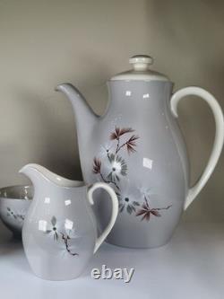 Service à café Royal Doulton Frost Pine D6450 Vintage des années 1940/50 - 3 tasses et sous-tasses