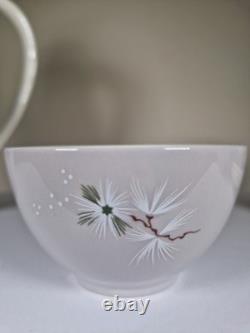 Service à café Royal Doulton Frost Pine D6450 Vintage des années 1940/50 - 3 tasses et sous-tasses