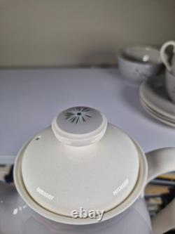 Service à café Royal Doulton Frost Pine D6450 Vintage des années 1940/50 - 3 tasses et sous-tasses