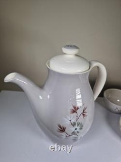 Service à café Royal Doulton Frost Pine D6450 Vintage des années 1940/50 - 3 tasses et sous-tasses