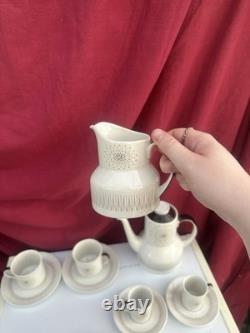 Service à café Royal Doulton Morning Star vintage des années 1960 avec tasses, sous-tasses, pot à café et pot à lait