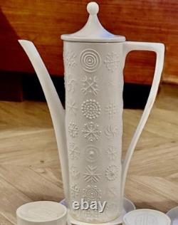 Service à café Totem blanc Portmeirion vintage rare Susan William Ellis de collection
