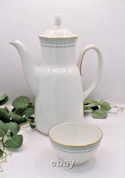 Service à café Vintage Royal Doulton 15 pièces, bande de laurier vert, Berkshire TC1021