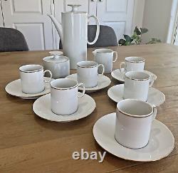 Service à café Vintage 'Thomas' Medaillon Allemagne, 15 pièces, blanc avec finition dorée