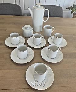 Service à café Vintage 'Thomas' Medaillon Allemagne, 15 pièces, blanc avec finition dorée