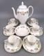 Service &agrave; Caf&eacute; Wedgwood Mirabelle 6 Tasses/bo&icirc;tes, Cafeti&egrave;re, Bol. Porcelaine Fine Vintage