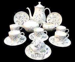 Service à café antique Wedgwood Wild Oats W4166 pour 6 personnes / Porcelaine vintage