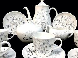 Service à café antique Wedgwood Wild Oats W4166 pour 6 personnes / Porcelaine vintage