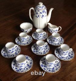 Service à café colonel bleu vintage Spode