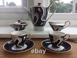 Service à café doré vintage Johann Haviland RRW Bavaria des années 1950 pour deux