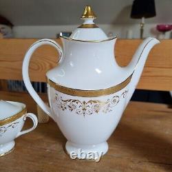 Service à café en 3 pièces Vintage Royal Doulton Bone China Belmont Gold H4991