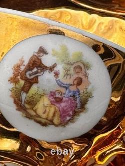 Service à café en or plaqué Fragonard Bondware vintage des années 1960