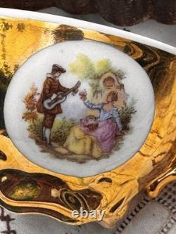 Service à café en or plaqué Fragonard Bondware vintage des années 1960