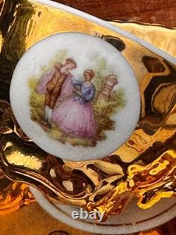 Service à café en or plaqué Fragonard Bondware vintage des années 1960