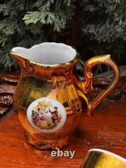 Service à café en or plaqué Fragonard Bondware vintage des années 1960