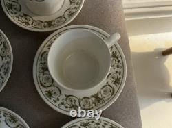 Service à café en porcelaine Bone China Wedgewood Perugia vintage pour 12 personnes