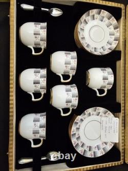 Service à café en porcelaine Foley motif fougère Art déco des années 1930 par E. Brain & Co. Thé vintage