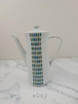 Service à café en porcelaine KPM Krister Allemagne vintage 10 pièces milieu de siècle théière tasses soucoupes